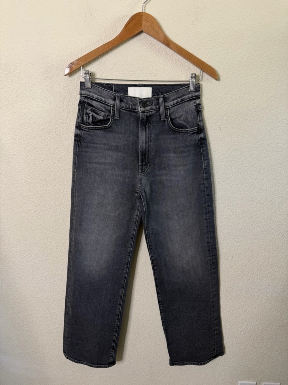 MOTHER Superior The Rambler Zip Flood Outta Sight Jeans In Charcoal Womens 27 - Picture 5 of 12
